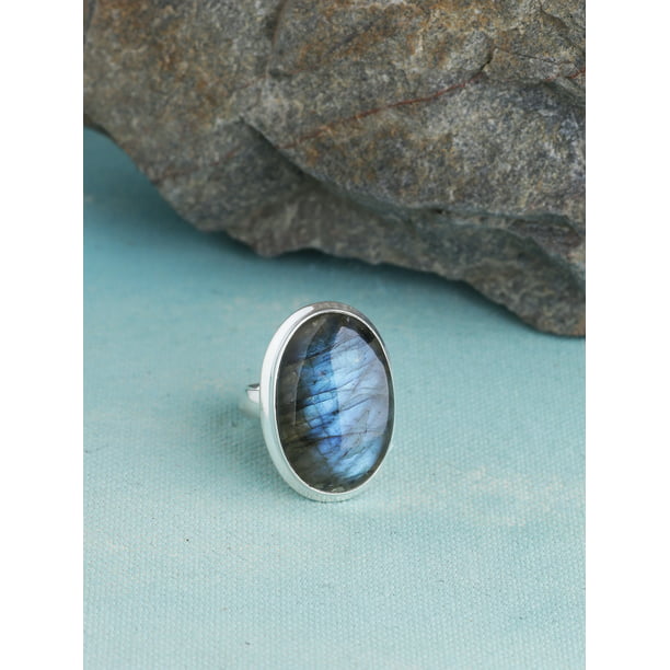 925 STERLING SILVER LABRADORITE RING FEBRUARY MONTH BIRTHSTONE RINGS All SIZE